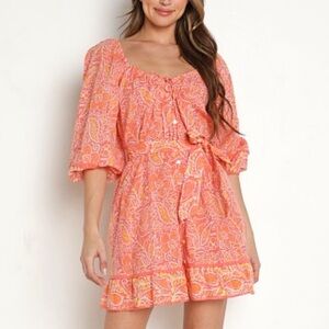 Cleobella Grace Floral Pink Mini Dress